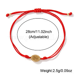Brass Religion Link Adjustable Handmade Braided Nylon Red String Bracelets&nbsp;VT1311-4