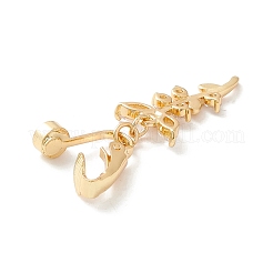 Leaf Cubic Zirconia Charm Belly Ring&nbsp;LS-AJEW-F057-06G