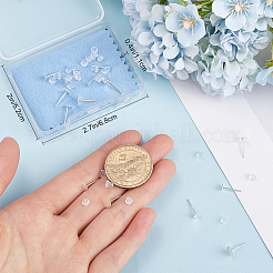 20Pcs 925 Sterling Silver Round Flat Pad Stud Earring Findings&nbsp;DIY-BBC0001-81
