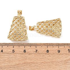 Brass Micro Pave Clear Cubic Zirconia Pendants&nbsp;KK-B184-01G-04
