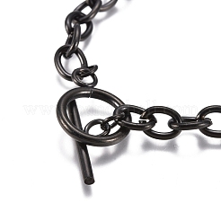 Unisex 304 Stainless Steel Cable Chain Bracelets&nbsp;BJEW-P245-39B