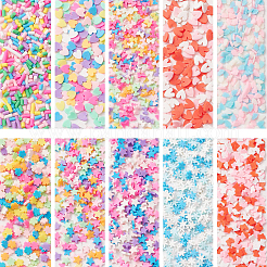 50G 10 Styles Handmade Polymer Clay Cabochons&nbsp;CLAY-CJ0001-73