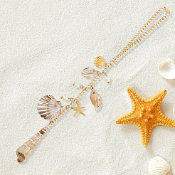 2Pcs Ocean Theme Acrylic & Alloy Pendant Decoration&nbsp;HJEW-SC0002-70