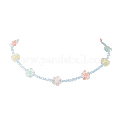 Acrylic & Glass Seed Beaded Flower Necklaces for Women&nbsp;NJEW-JN05291-03