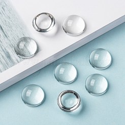 Transparent Half Round Glass Cabochons&nbsp;GGLA-R027-16mm