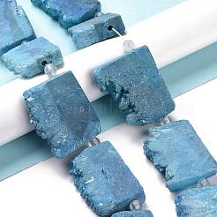 Electroplated Natural Druzy Crystal Beads Strands&nbsp;G-N0257-05