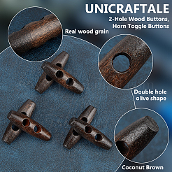 50Pcs 2-Hole Wood Buttons&nbsp;BUTT-UN0001-28A-01