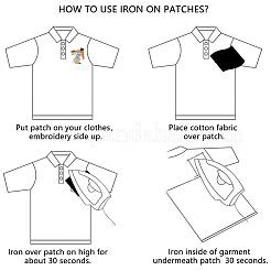 8Pcs 4 Styles Polyester Clothing Patches&nbsp;DIY-CY0003-56