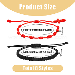 8Pcs 4 Style Nylon Braided Cord Bracelets Set&nbsp;BJEW-FI0001-52