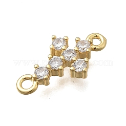 Brass Pave Clear Cubic Zirconia Cross Links&nbsp;KK-D431-011G