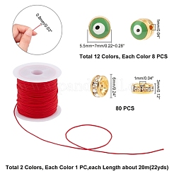 DIY Evil Eyes Braided Beadl Bracelets Making Kits&nbsp;DIY-PH0003-15