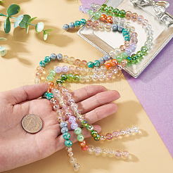 3 Colors 3 Strands Electroplate Glass Beads Strands&nbsp;EGLA-TA0013-51A
