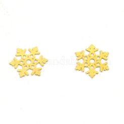 Brass Christmas Snowflake Cabochons&nbsp;MRMJ-WH0075-02G