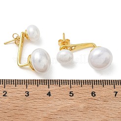 Round Brass Stud Earrings&nbsp;EJEW-C185-02G