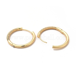 Rack Plating Brass Micro Pave Cubic Zirconia Hoop Earring&nbsp;EJEW-C057-04G