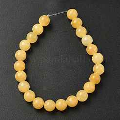 Natural Yellow Jade Bead Strands&nbsp;G-K121-02-8mm