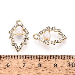 Alloy and Rhinestone Imitation Pearl Pendants&nbsp;PALLOY-T092-06G
