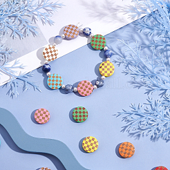 Painted Natural Wood Beads&nbsp;WOOD-FH0001-56