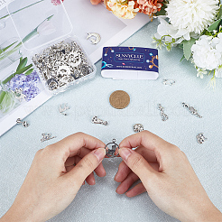 96Pcs 12 Styles Tibetan Style Alloy Pendants&nbsp;FIND-SC0007-18