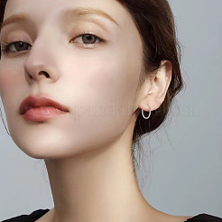 8Pcs 4 Styles Hypoallergenic F136 Implant Grade Pure Titanium Hoop Earrings&nbsp;EJEW-BBC0001-86