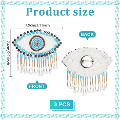 ABS & Felt & Glass Badge for Backpack Clothes&nbsp;JEWB-WH0039-76A
