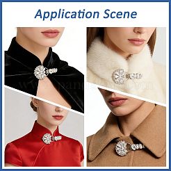 2Pcs Flower Alloy Rhinestone Snap Lock Clasps&nbsp;FIND-FH0018-22A