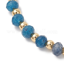 Brass & Dyed Natural Malaysia Jade Rondelle Beaded Bracelets for Women&nbsp;BJEW-JB13323-03
