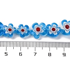 Handmade Millefiori Lampwork Beads Strands&nbsp;LAMP-G164-03D