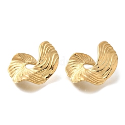 Ion Plating(IP) 304 Stainless Steel Flat Round Stud Earrings for Women&nbsp;EJEW-S227-56G