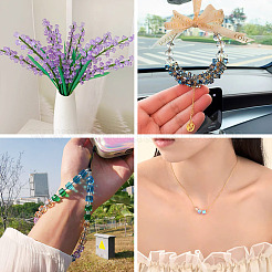66Pcs 6 Colors Baking Paint Transparent Glass Beads&nbsp;DGLA-TA0001-31