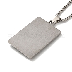 Cross Religion Tag 201 Stainless Steel Pendant Necklace with Iron Box Chains&nbsp;NJEW-D048-06MC