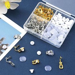 40Pcs 2 Color Iron Clip-on Earring Findings&nbsp;KK-FS0001-27