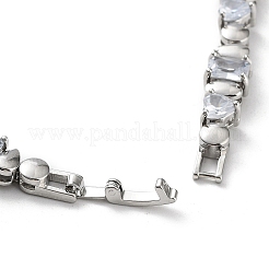 Brass Micro Pave Cubic Zirconia Chain Necklaces&nbsp;NJEW-L170-09P