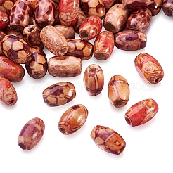 Printed Natural Wood Beads&nbsp;X-WOOD-R247-M