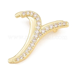 Brass Micro Pave Clear Cubic Zirconia Pendants&nbsp;CU-CBA8481-01G-Y