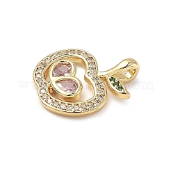 Brass Micro Pave Cubic Zirconia Pendants&nbsp;ZIRC-I356-34G