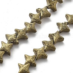Electroplated Natural Lava Rock Beads Strands&nbsp;G-A251-C01-01A