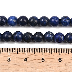 Dyed Natural Grade AA Lapis Lazuli Round Bead Strands&nbsp;G-M290-6mm-AA