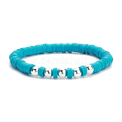 Handmade Polymer Clay Heishi Beads Stretch Bracelets Set&nbsp;BJEW-JB07390