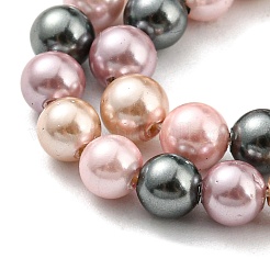 Electroplated Shell Pearl Beads Strands&nbsp;SHEL-F008-03A-12