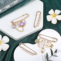 30Pcs Iron Brooch Findings&nbsp;FIND-SC0020-15KCG