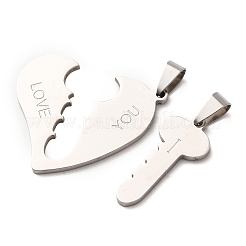 Valentine's Day 201 Stainless Steel Split Pendants&nbsp;STAS-F368-09P