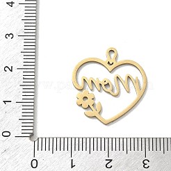 Mother's Day Hollow 201 Stainless Steel Pendants&nbsp;STAS-B136-06G