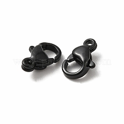 Spray Painted 304 Stainless Steel Lobster Claw Clasps&nbsp;STAS-R120-01B-02