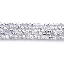 Transparent Electroplate Glass Beads Strands&nbsp;GLAA-H021-01A-HP06