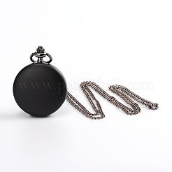 Flat Round Alloy Quartz Pocket Watches&nbsp;WACH-N039-04B-B