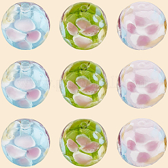 30Pcs 3 Colors Round Lampwork Beads&nbsp;LAMP-LT0001-01