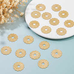 20Pcs Brass Flower Washers&nbsp;KK-FH0008-16G