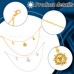 4Pcs 2 Colors Sun Moon Star Alloy Boot Strap Chains&nbsp;FIND-AB00062