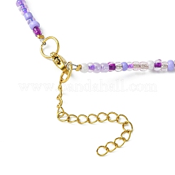 3Pcs 3 Color Natural Cowrie Shell Pendant Necklaces Set with Glass Seed Beaded Chains&nbsp;NJEW-JN04455